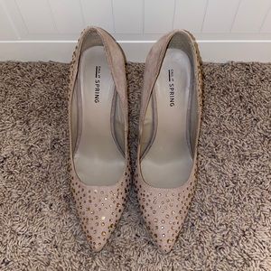 Call It Spring rhinestone nude heels